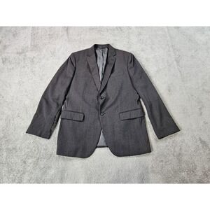 Banana Republic Suit Jacket 42 R Gray Wool Chambray Italy Lanifico Tailored Fit